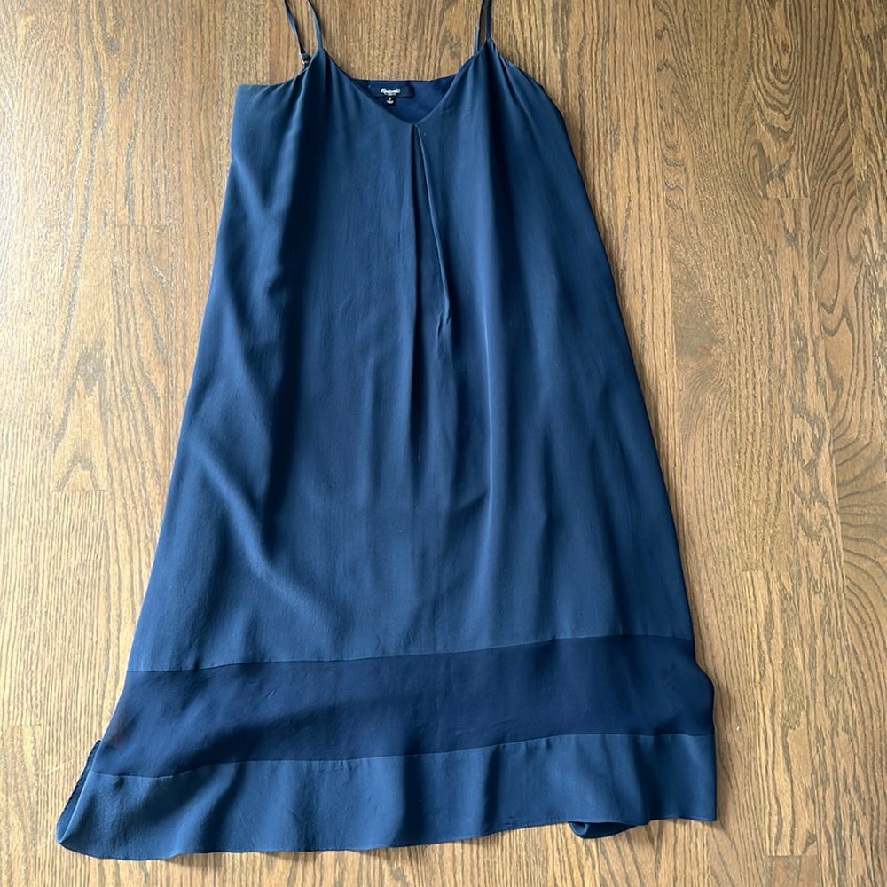 Madewell navy chiffon summer dress